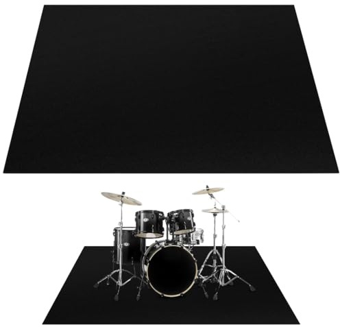Skdqiee Drum Rug, Drum Mat, Electrical Drum Carpet Soundproof Rug Pads Drum Accessories for Electric Drums Jazz Drum Set, Gift for Drummers