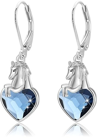 CRWENG Djur kreoler smycken för dotter barn flickor kreoler 925 sterlingsilver örhängen allergivänliga dotter kvinnor jul alla hjärtans dag gåvor, En Storlek, Sterlingsilver, Opal