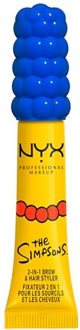 NYX Professional Makeup Gel 2-in-1 Per Sopracciglia e Capelli, A Lunga Tenuta, Effetto Laminazione, Look Definito, Marge Simpson Mega Glue, Colore: Trasparente, 7 ml