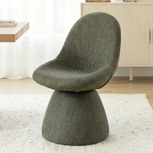 DAYALANE Chaise de Salle à Manger Élégant, Pivotant&Base Stable, Vert | Chaise de Cuisine Rotation à 360° Scandinave en Chenille, Chaise de Salon Confortable pour Cuisine Salon Chambre