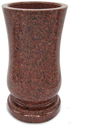 Jarrón funerario Iberis de resina sintética, imitación de granito, 15 x 27 cm