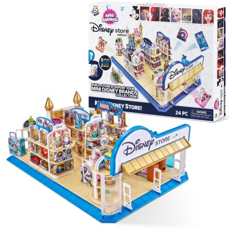 Mini Brands Disney Toy Store Playset Series 1 by ZURU, Comes with 5 Exclusive Mystery Mini's, Store and Display Mini Collectibles Collection