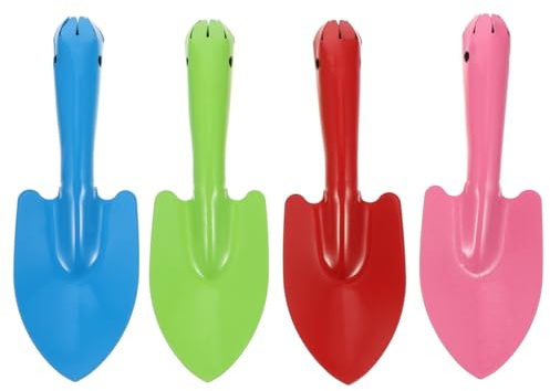 Toddmomy 4pcs Kids Gardening Tools Set, Colorful Metal Hand Shovel for Planting, Safe Beach Sandbox Toy Spade Kit, Small Trowels for Children Yard Digging, Durable Learning Equipment