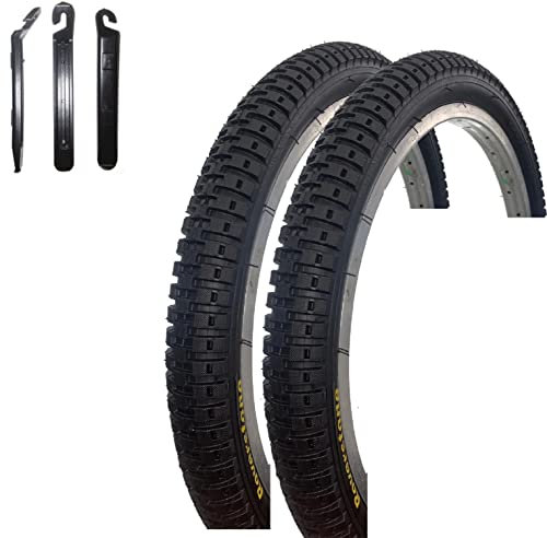 2 x Roverstone B126 20 Fahrradreifen Fahrradmantel Schwarz 57-406 (20 x 2,125) inkl. Reifenheber