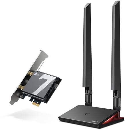 TP-Link WiFi 7 BE9300 PCIe WiFi Card for Desktop PC(Archer TBE550E), Tri-Band Wireless Adapter, Bluetooth 5.4, Multicolor Status LED, Supports AMD/Intel Motherboard, Not Compatible with Windows 10