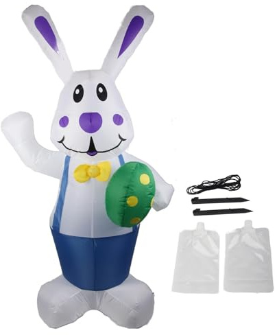 Coniglietto con di Pasqua Decorazione Gonfiabile da Giardino Prodotto per Abbraccio di Coniglio Blu per Gigante per LED Ip44 Alto Coniglietto di Pasqua con Uova Decorate