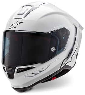 Race Helm Alpinestars Supertech R10 Motorradhelm Integralhelm Carbonhelm, WHITE GLOSSY BLACK MATT, M