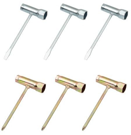 BEELUKY 6 Stück Zündkerzenschlüssel 13mm x 19mm Motorsägenschlüssel Kettensägenschlüssel T Schraubenschlüssel Kombischlüssel für Mechanische Reparaturen