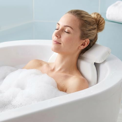 Your Bathroom Bath Pillow – Bath Cushion with 7 Suction Cups, Non-Slip Bath Pillows for Head and Neck Support | Ultimate Relaxation and Comfort, Ideal for Relaxation & Meditation in the Tub