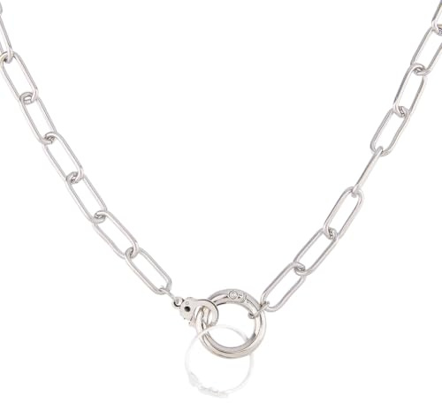 Hobbspring Collier Porte-Bague 54 cm en Acier Inoxydable avec Fermoir Menottes pour Femme, Infirmière, Cadeau