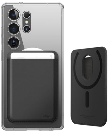 elago Magnetisk Plånbok i Veganskt Läder för Galaxy-Serien | Kompatibel med MagSafe, för Galaxy S23-Serien, Z Fold5 och Nyare, Ej för Galaxy Z Flip (Svart)