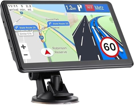 Tableta para Coche Navegador GPS para Coche/camión con Pantalla táctil, mapas y navegación por Voz de 7 Pulgadas