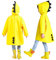 ITODA Regenmantel Regenjacke mit Kapuze Rengenschutz Schneeschutz Unisex für Kinder Jungen Mädchen Wasserdicht Waschbar Faltbar Leicht Otdoor Softshelljacke Regencape Regenponcho Fahrradponcho L Gelb