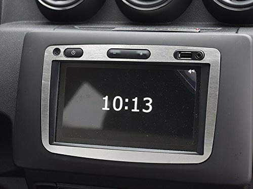 Display Steel Cover for DUSTER 2 II Mk2-1pc Stainless Frame Interior Dashboard Dash Trim Kit Accessories