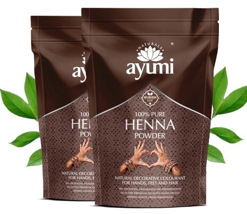 Ayumi, Pure Henna Powder, Natural Hair Colouring, 2 x 200g