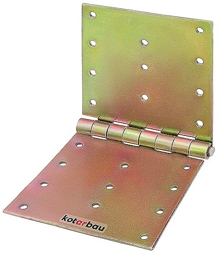 KOTARBAU® Bisagra de acero inoxidable para muebles, 100x200 mm, Bisagra de libro, Conector, Bisagra plegable de doble hoja, Bisagra enrollada para puertas, armarios, Galvanizada