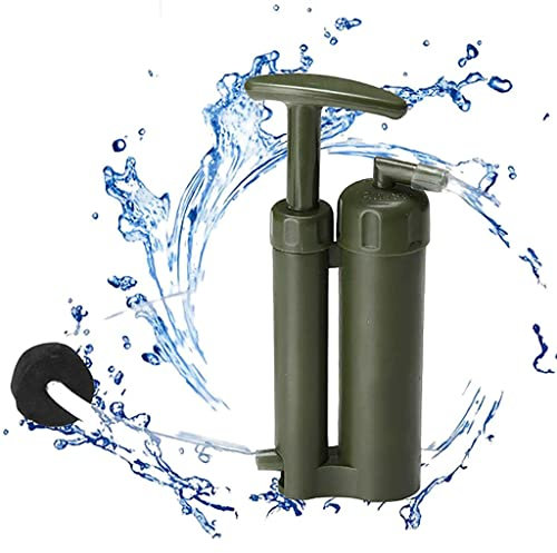 Water Purifier Pump Survival, Portable Water Filter Pump, Outdoor Water Filtration System for Hiking, Camping, Travel and Emergency Preparedness