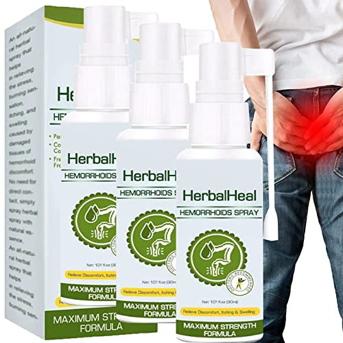 HOUXIANDOU Gfou Her - Hemorr Balheal - Spray Hoids, Hemorr A Base di Erbe - Spray Hoids, Emorragia A Rapido Sollievo - Spray Hoidal, Aiuto con Sollievo dal Dolore, Sollievo dal Prurito (3 Bottiglie)