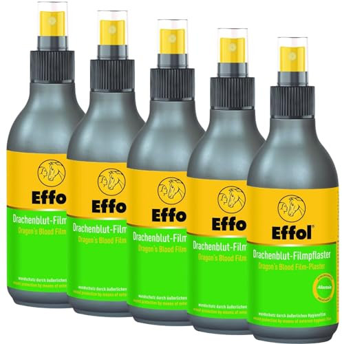 RL24 - Drachenblut-Filmpflaster | Sprühpflaster für Tiere | atmungsaktives Wundspray | Pflasterspray für Pferde | Schutz vor Schmutz & Schweiß | Wundversorgung | 5 x 250 ml (5er Set)