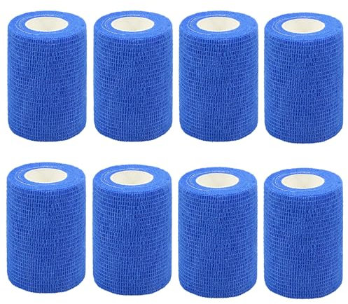 QiGui 8 vendajes autoadhesivos, 7,5 cm x 4,5 m, material de vendaje para caballos, perros y personas, vendaje autoadhesivo y elástico, vendaje de fijación autoadhesivo