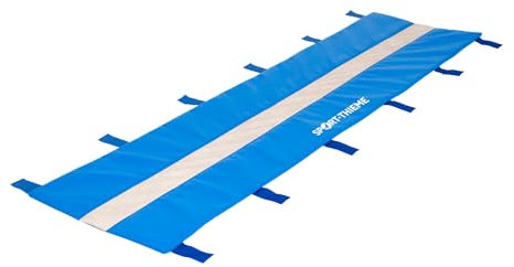 Sport-Thieme Schwebebalken Auflagematte Safe | Gepolsterte Dämpfung mit Klett-Flauschband | Für Training u. Verein | Blau | Kunstleder Planenstoff | 200x25x5 cm