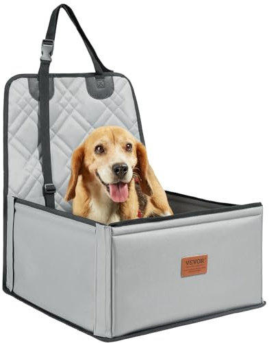 VEVOR Siège d'auto pour Chiens Petite Taille 12 kg, siège rehausseur pour Chien, avec Cadre de Support, Laisse de sécurité à Clipser, Rembourrage en Coton, lit Voiture pour Animal de Compagnie, Gris