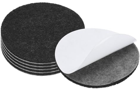 PATIKIL 6pcs Hoja Redonda de Fieltro, 63mm Adhesivo Base de Lámpara Almohadillas de Fieltro Suave Antideslizante Antiarañazo para Lámpara de Pie Mubles Silla DIY Manualidad, Negro