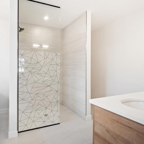 yabaduu Pellicola protettiva per box doccia, pellicola per porta della doccia in vetro, pellicola opaca, pellicola in vetro smerigliato, pellicola adesiva per bagno, resistente all'acqua, decorativa