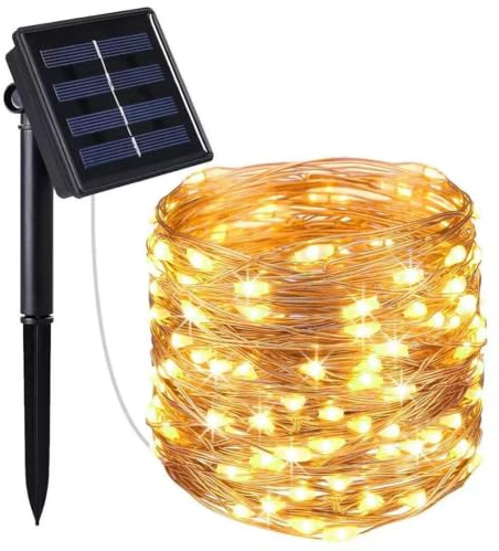 WESEN Solar Lights 39FT/12M 120 LED Garden Lights, 8 Modes Waterproof Outdoor Indooor Solar Fairy Lights for Garden, Yard, Patio, Tree, Party, Wedding, Christmas (Warm)