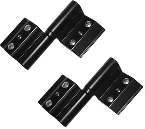 Pack de 2 Bisagras de Aluminio para Perfil Convencional 40×20 mm | Para Puertas y Ventanas Practicables | No Compatible con Serie Europea | Alta Resistencia | Apertura Interior Izquierda | Negro