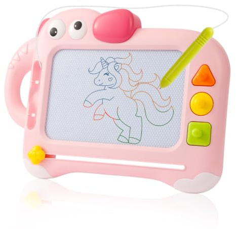 Toyvii Magnetic Drawing Board, Large Magnetic Drawing Pad for Toddlers Kids' Doodle Scribble Boards Toys Magic Magnet Drawing Board for 3+ Year Old Birthday Gifts for Girls Baby(Pink-B)