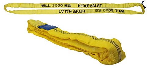 Rundslinga lyftband 1 T till 10 T ton lyftrem, 6 Meter, 3 Tonnen (Gelb), 1000