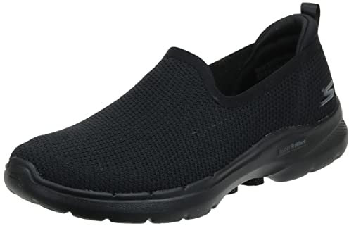 Skechers Damen Go Walk 6-Clear Virtue Sneakers,Sports Shoes, Black, 39 EU