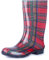 Ladeheid Damen Gummistiefel 100% Wasserdticht Regenstiefel Damen LA-967 (Rot/Gitter, 36 EU)