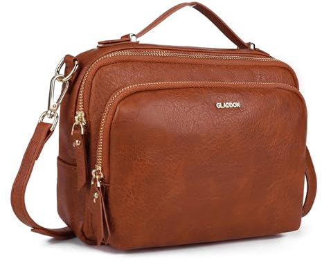 Gladdon bolso de hombro de las mujeres, bolso de hombro con cremallera, bolso crossbody, bolso de cuero pequeño