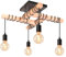 iDEGU 4-flammig Kronleuchter Pendelleuchte Vintage Deckenleuchte aus Holz und Metall E27 Deckenlampe Industrial Design Schwarz Hängelampe für Esstisch, Küche, Wohnzimmer, Schlafzimmer (Typ Decken)