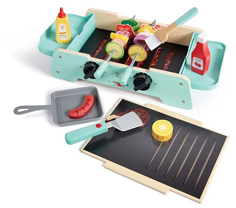 Hape Grill mit gusseiserner Pfanne, Kinderrollenspiel, mit Sound, ab 24 Monaten