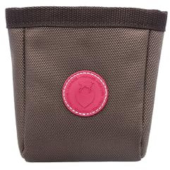 WILD HAZEL Leckerlibeutel für Hunde, Textilbeutel mit Magentverschluss und Gürtelclip (Dark Choco)