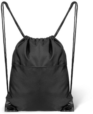 1 Stück Schwarz Turnbeutel Jungen mit Kordelzug Wasserdichter Kordelzug Sportbeutel Junge Turnbeutel Herren Große Kapazität Gym Bag Men Mit ReißVerschlusstaschesport Rucksack Für Herren Und Damen