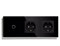 PULSAR Touch Schalter mit Steckdosen 3 Fach Glas Schwarz, Touch Lichtschalter 110V - 240V mit LED Beleuchtung, Schuko Steckdose Unterputz x2 230V 16 A/Nicht Smart Schalter