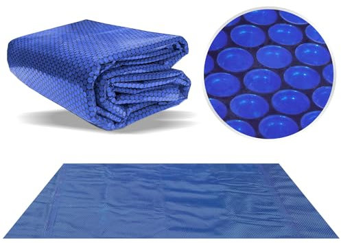 Poolpanda Elite Bâche solaire rectangulaire 450 x 220 cm, épaisseur 400 microns, noir/bleu, XL Bulles d'air, Film solaire pour piscine