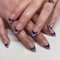 24 Stück Lila French Kunstnägel für Halloween - Vollabdeckung Nägel zum Aufkleben - Fake Nails Fingernägel zum Aufkleben Acryl Full Cover für Frauen Mädchen Nail Art Maniküre (Lila French)