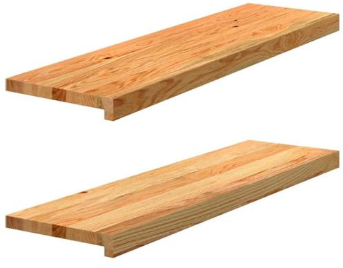 vidaXL Fensterbänke 2 Stk. Hellbraun 90x25x2 cm Massivholz Eiche, Fensterbrett, Holz Treppenstufe, Holz Fensterbrett, Fensterbank Eichenholz