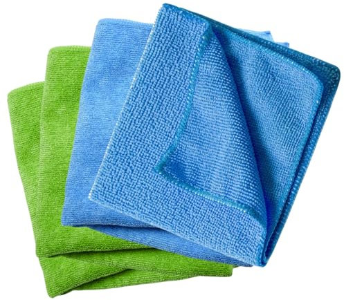 4 panni in bambù di cotone, 30 x 38 cm, panni in bambù, assorbenti, panni per la pulizia in microfibra, panni riutilizzabili per superfici lucide, per pulire e spolverare