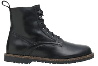 Birkenstock Bryson, Stivaletti in Pelle Nera Morbida, Suola con Profilo in Sughero, Plantare Anatomico Estraibile (Nero, Sistema Taglie Calzature EU, Adulto, Numero, Media, 42)