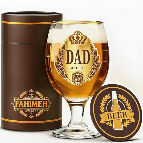 FAHIMEH Dad Gifts, Beer Glass Present for Father's Day, Birthday, Christmas
