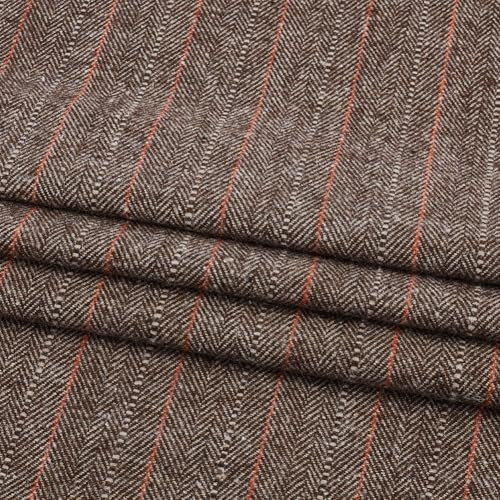 AHANDMAKER Tela de tweed café, 59 x 39 pulgadas, tela tejida de fibra y lana de espiga y tela de tweed a cuadros para manualidades, costura, vestido, bolso, abrigo, disfraces, accesorios, decoración