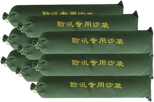 CQAHDSEVF Sacchi di Sabbia per Barriere antiallagamento, Sacchi di Sabbia in Tela Anti-Inondazioni 10 Pz Verde 20X100-150cm(20X150cm)