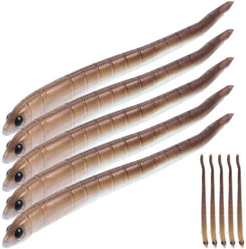 Veemoon Leurres de Pêche Souples Terre 9 Cm 1,7 G, 10 Pièces Colorés, Appâts Artificiels pour Pêche Carnassier en Eau Douce et Mer