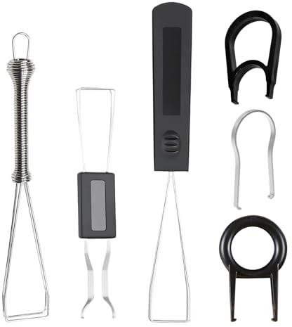 ZETKUS Kit de 6 Piezas Extractor de Teclas y Switches para Teclado Mecánico - Herramienta Universal de Acero Inoxidable y Plástico para Limpieza, Mantenimiento y Personalización DIY(Negro)
